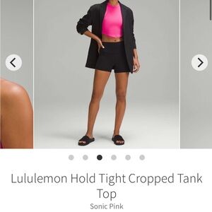 lululemon hold tight  Pink Crop Top NWT